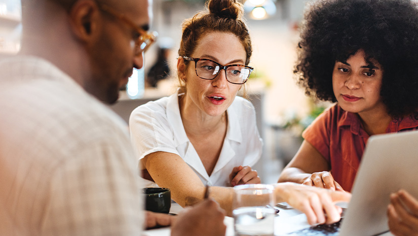 Business women having a discussion with a client