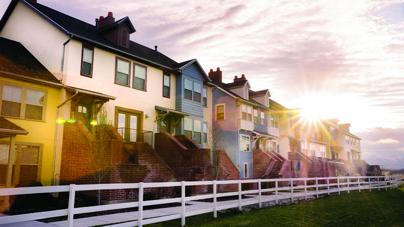 Modern Apartments under a beautiful cloudscape