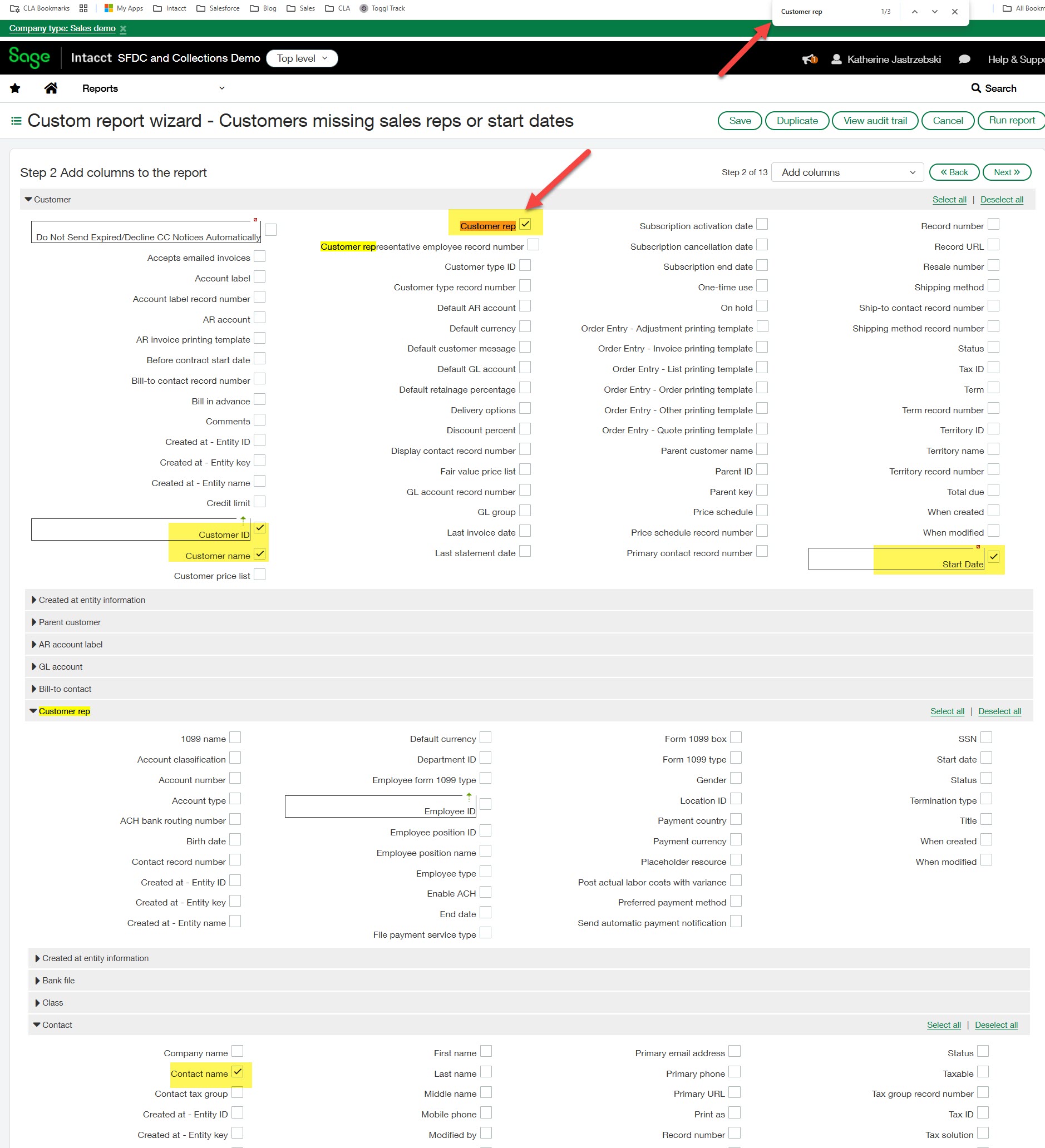 Sage Intacct Custom Wizard Report 2