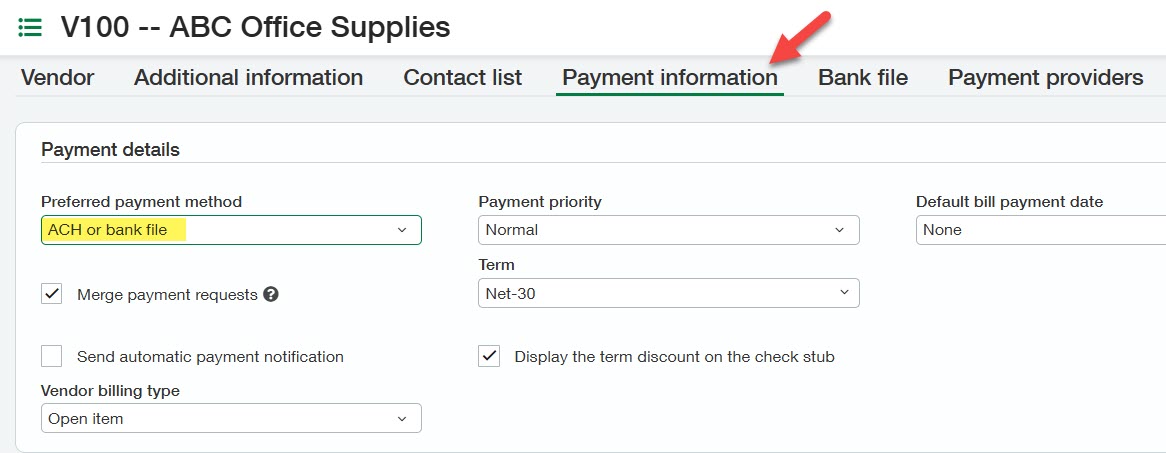 Enabling ACH Vendor Payments with Sage Intacct 7