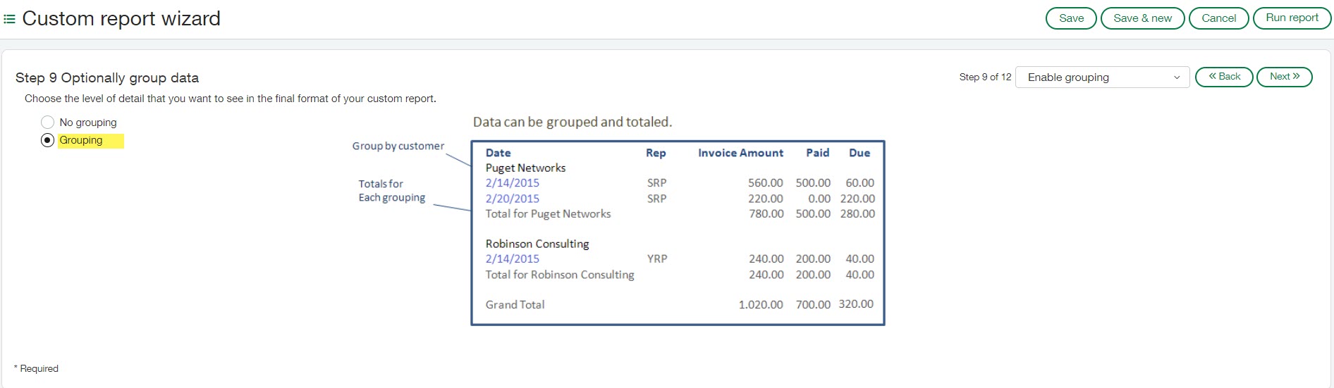 Sage Intacct Custom Wizard Report 9