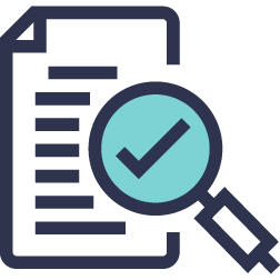 Magnifying glass with checkmark over document