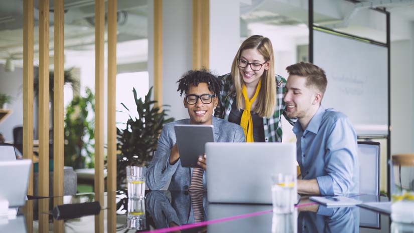 Business team working together