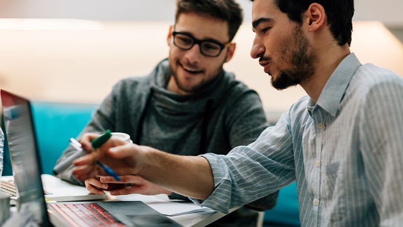 Developers working in office