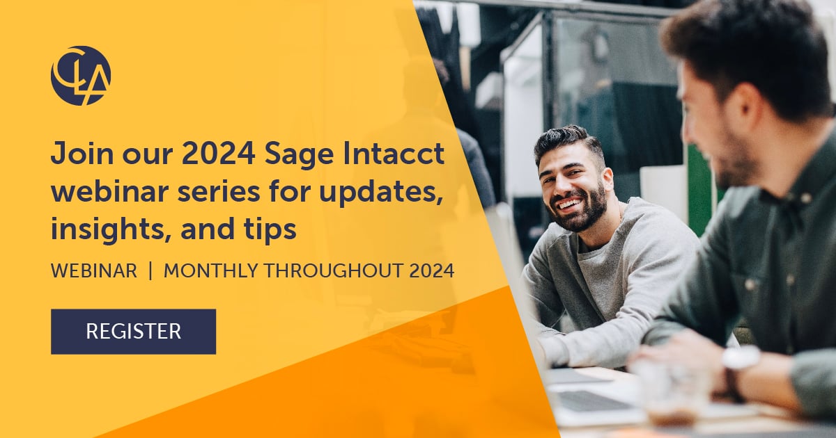 2024 Sage Intacct Webinar Series CLA